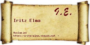 Iritz Elma névjegykártya